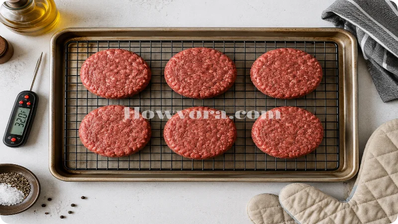 At a Glance for How to Cook Burgers in the Oven at 350°F