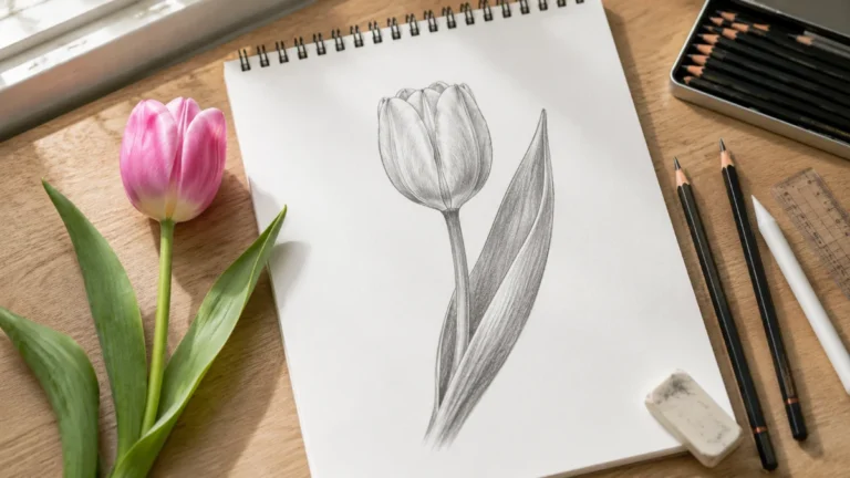 how to draw tulips
