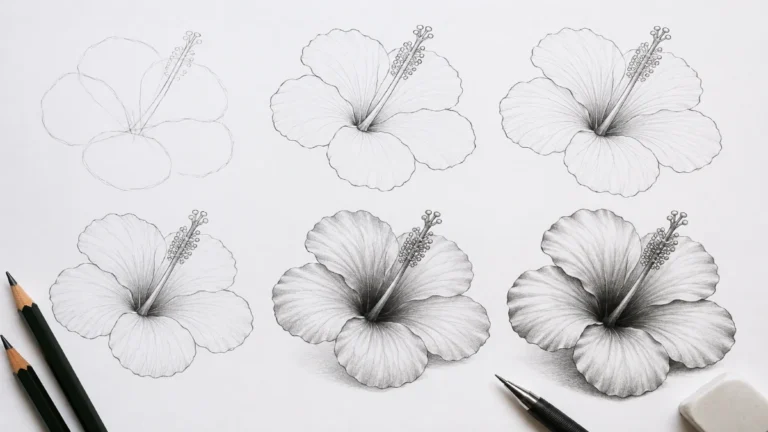 How to Draw a Hibiscus Flower