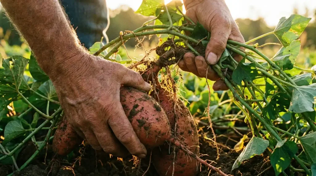 Harvest Sweet Potatoes