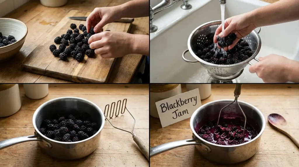 Prepare Blackberries For Jam