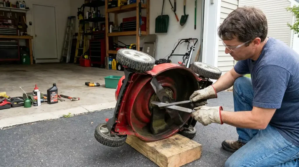 Sharpen Lawn Mower Blade Without Removing
