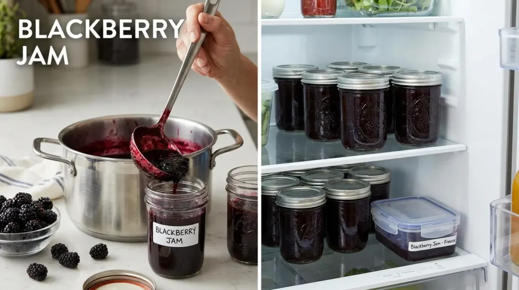 Store Homemade Blackberry Jam